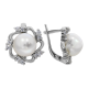 Серебряные серьги Жемчужное подворье 21510365.0.b.000 с фианитом и жемчугом