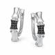 Серьги из белого золота АЛЬКОР 26164-213 с чёрным бриллиантом