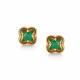 Серьги из лимонного золота АЛЬКОР 26258-301 с изумрудом