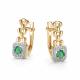 Серьги из лимонного золота АЛЬКОР 26378-301 с бриллиантом и изумрудом