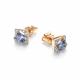 Золотые серьги АЛЬКОР 26513-104 с бриллиантом и танзанитом
