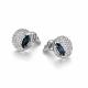 Серьги из белого золота АЛЬКОР 26619-202 с бриллиантом и сапфиром