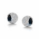 Серьги из белого золота АЛЬКОР 26619-202 с бриллиантом и сапфиром