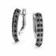 Серьги из белого золота АЛЬКОР 26878-213 с чёрным бриллиантом