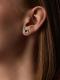 Серьги из белого золота АЛЬКОР 26896-202 с бриллиантом и сапфиром