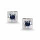 Серьги из белого золота АЛЬКОР 26896-202 с бриллиантом и сапфиром