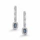 Серьги из белого золота АЛЬКОР 26898-202 с бриллиантом и сапфиром