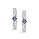 Серьги из белого золота АЛЬКОР 26907-202 с бриллиантом и сапфиром