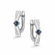 Серьги из белого золота АЛЬКОР 26907-202 с бриллиантом и сапфиром