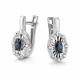 Серьги из белого золота АЛЬКОР 27021-202 с бриллиантом и сапфиром