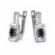 Серьги из белого золота АЛЬКОР 27022-202 с бриллиантом и сапфиром