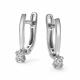 Серьги из белого золота АЛЬКОР 27052-200 с бриллиантом