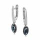Серьги из белого золота АЛЬКОР 27058-202 с сапфиром