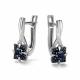 Серьги из белого золота АЛЬКОР 27062-202 с бриллиантом и сапфиром