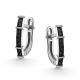 Серьги из белого золота АЛЬКОР 27109-213 с чёрным бриллиантом