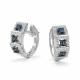 Серьги из белого золота АЛЬКОР 27134-202 с бриллиантом и сапфиром