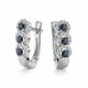 Серьги из белого золота АЛЬКОР 27135-202 с бриллиантом и сапфиром