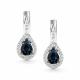 Серьги из белого золота АЛЬКОР 27143-202 с бриллиантом и сапфиром