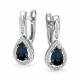 Серьги из белого золота АЛЬКОР 27143-202 с бриллиантом и сапфиром