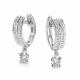 Серьги из белого золота АЛЬКОР 27150-200 с бриллиантом
