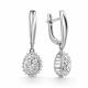 Серьги из белого золота АЛЬКОР 27194-200 с бриллиантом