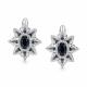 Серьги из белого золота АЛЬКОР 27205-202 с бриллиантом и сапфиром