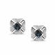 Серьги из белого золота АЛЬКОР 27238-202 с бриллиантом и сапфиром