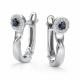 Серьги из белого золота АЛЬКОР 27284-202 с бриллиантом и сапфиром