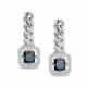 Серьги из белого золота АЛЬКОР 27289-202 с бриллиантом и сапфиром