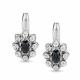 Серьги из белого золота АЛЬКОР 27290-202 с бриллиантом и сапфиром