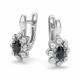 Серьги из белого золота АЛЬКОР 27290-202 с бриллиантом и сапфиром