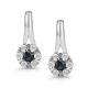 Серьги из белого золота АЛЬКОР 27291-202 с бриллиантом и сапфиром