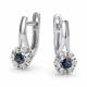 Серьги из белого золота АЛЬКОР 27291-202 с бриллиантом и сапфиром