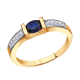 Золотое кольцо Александра 3010754ск с бриллиантом и сапфиром