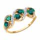Золотое кольцо SOKOLOV 3010782 с бриллиантом и изумрудом