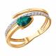 Золотое кольцо SOKOLOV 3010800 с бриллиантом и изумрудом