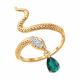 Золотое кольцо Символ года Змея SOKOLOV с бриллиантом и изумрудом 3010806
