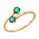 Золотое кольцо SOKOLOV 3010813 с изумрудом