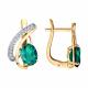 Золотые серьги SOKOLOV 3020736 с бриллиантом и изумрудом