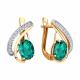 Золотые серьги SOKOLOV 3020736 с бриллиантом и изумрудом