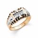 Золотое кольцо Караваевская ювелирная фабрика 31-0290 с ониксом и эмалью