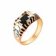 Золотое кольцо Караваевская ювелирная фабрика 31-0298 с ониксом и эмалью
