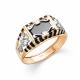 Золотое кольцо Караваевская ювелирная фабрика 31-0299 с ониксом и эмалью