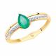 Золотое кольцо SOKOLOV 37715586 с фианитом и агатом