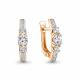 Золотые серьги AQUAMARINE 400461 с фианитом
