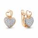 Золотые серьги AQUAMARINE 400707А с фианитом
