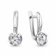 Серьги из белого золота AQUAMARINE 400857б с фианитом