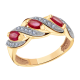 Золотое кольцо Александра 4010070сбк с бриллиантом и рубином