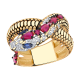 Золотое кольцо Александра 4011600ск с бриллиантом, рубином и сапфиром