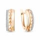 Золотые серьги AQUAMARINE 401203 с фианитом